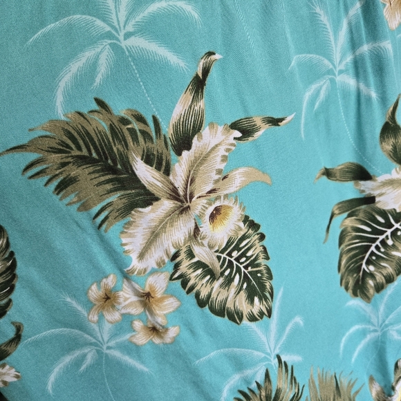 SUNNY ISLAND | Vintage Hawaiian Sleeveless Blouse in Turquoise sz 2XL - Picture 2 of 6